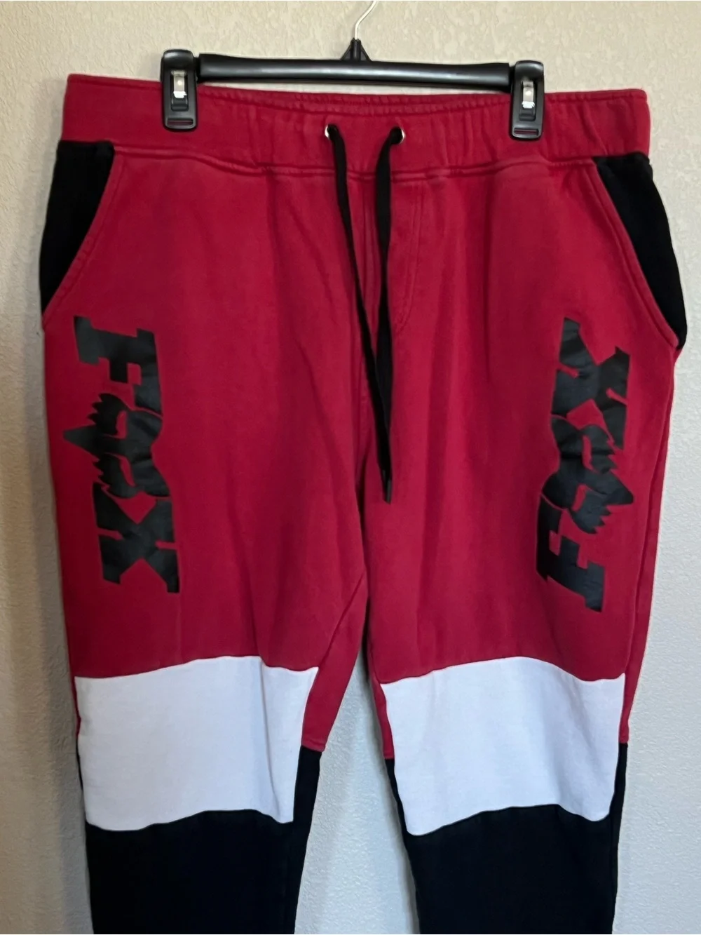 Fox Racing Lateral Moto Colorblock Fleece Joggers — Red, White & Black
